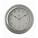 Telesonic Silver Wall Clock w/ Quiet Sweep Second Hand