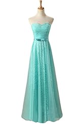 Sweetheart Satin/Tulle Lace Belted Prom Dress 