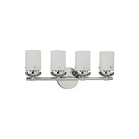 Sea Gull Lighting 40046-05 Bliss Four-Light Vanity, Chrome Finish with Cased Opal Etched Glass