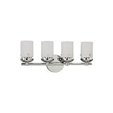 Sea Gull Lighting 40046-05 Bliss Four-Light Vanity, Chrome Finish with Cased Opal Etched Glass