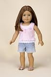 Pink and White Tank Tops and Sequined Shorts. Complete Outfit with Sandals. Fits 18