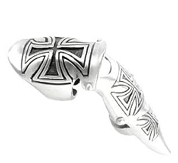 Iron Cross Crosses Pewter Finger Ring Spike