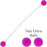 PREGNANT Belly Button Ring with Purple UV ends
