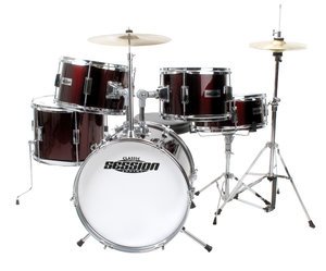 XDrum J-Pro-R Session Junior Pro Drumset (4-9 Jahre) und Drumschool inkl. DVD, rot im Preisvergleich 