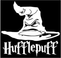 Harry Potter Hufflepuff Hat 6" White VINYL Car Wall Decal Movies Books Awesome Fun Cool Love