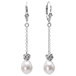 Isabella Rose 9-10mm Pearl Dangle Silver Earrings, White