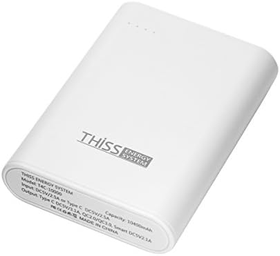 Thiss 10000mAh Portable Power Bank Quick Charge 3.0/2.0 Dual USB Type C Charger For iPhone iPad &amp; LG G4 Samsung Galaxy S7/S6/Edge and More White
