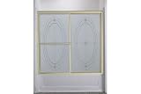 Sterling 5937-56S Deluxe Bath Door 55-1/4H x 51-1/4 - 56-1/4W Smooth Glass Ellipse Pattern Silver