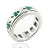 Sterling Silver Green Irish Shamrock Three-Leaf Clover Spinning Motion Band Ring (Size 4,5,6,7,8,9,10,11,12,13,14,15)