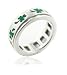 Sterling Silver Green Irish Shamrock Three-Leaf Clover Spinning Motion Band Ring (Size 4,5,6,7,8,9,10,11,12,13,14,15)