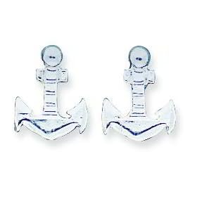 Sterling Silver Anchor Earrings Nautical Jewelry