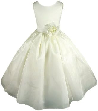AMJ Dresses Inc Big Girls Ivory Flower Pageant Dress A8004 Sz 8