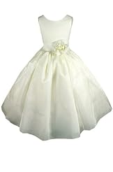 Girls Tea Length Flower-Girl Dress/Pageant Dress/Wedding Dress 
