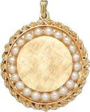 Circle with Pearls, 14K Gold Charm