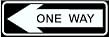 ONE WAY (LEFT) street sign traffic hwy car