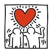 Heart art print by Keith Haring, 80cm x 60cm