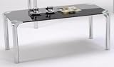 LUXURY Polar Black Glass and Chrome Coffee End Side Table 31VJDB21SiL. SL160