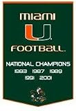 Miami Hurricanes 24x36 Dynasty Wool Banner - COLLEGE ATHLETICS Sports Merchandise