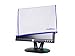 Computer Monitor dust Cover for Flat Panel LCD-Silky Smooth Anti-Static Vinyl with Blue Trim (17W x18H x3D)