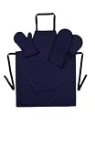 Rushbrookes Traditional Plains Navy Double Oven Glove