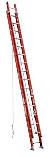 Werner D6232-2 300-Pound Duty Rating Fiberglass Flat D-Rung Extension Ladder, 32-Foot