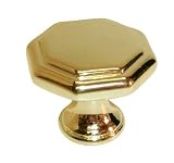 1 1/4 Dia Polished Brass Octagonal Knob