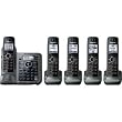 Panasonic KX-TG7645M DECT 6.0 Link-to-Cell via Bluetooth Cordless Phone with Answering System, Metallic Gray, 5 Handsets