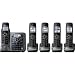 Panasonic KX-TG7645M DECT 6.0 Link-to-Cell via Bluetooth Cordless Phone with Answering System, Metallic Gray, 5 Handsets