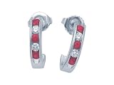 0.60 cts Ruby Earrings - 18kt White or Yellow Gold LIFETIME WARRANTEE