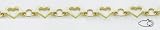 14kt Yellow Gold 8 Diamond-cut Heart Bracelet - FB335-8