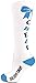 chassé Girls' Knee-High Bow Sock White/Columbia Blue/Black Youth