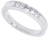 0.48ctTW Invisible Channel Set PrincessCut Diamond Wedding Anniversary Band in 14Kt White Gold