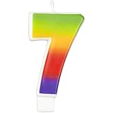 Wilton W2811-1046 Rainbow Candle, Numeral 7
