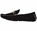Amali Mens Black Plush Microfiber Loafer Driving Shoe with Gold Chain Ornament: Style Ecker-000