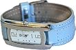 Straight sky blue rectangular wrist watch