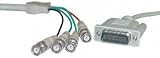 DB15 Male / BNC x 4 Male, Double-Shielded, 6 ft (Mac to RGB Video Cable)