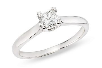 1 2 Carat Princess Cut Diamond SI2 I1 H I Platinum Ring