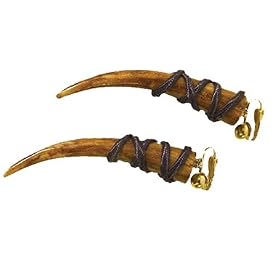 Cave Woman Long Tooth Earrings for Halloween Costume