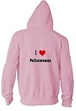 IMAGE OF I Love/Heart Policewomen Youth Zippered Hooded (Hoody) Sweatshirt Fleece Jacket PINK LARGE