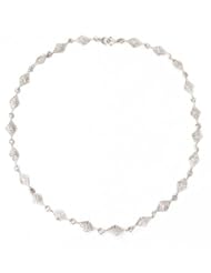 Sterling silver link necklace, Filigree Diamonds