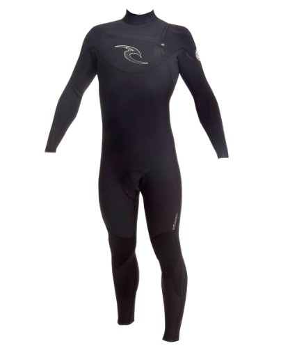 Rip Curl Men's E-Bomb Chest Zip 4/3 Wetsuit (Black/Black/White, X-Large) On Sale