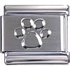 Italian Charms Module silberne gepr�gte Pfote auf silbernem Grund modul by Ku...