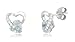10k White Gold Heart Aquamarine Diamond Earrings