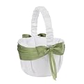 Lasting Radiance Olive Flower Basket - Olive/ White