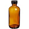 Wheaton W216850 Boston Round Bottle, Amber Glass, Capacity 4oz With 22-400 Black Phenolic Poly-Seal Lined Screw Cap, Diameter 48mm x 112mm (Case Of 24)