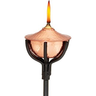 Large Copper Garden Torch Set (hammered finish)