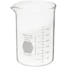 Kimble Kimax, Heavy-Duty Low Form Beaker With Double Capacity Scale, 400mL (Pack of 12)