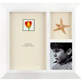 Triple white stained wood collage -