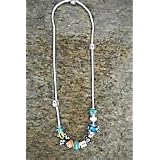 Pandora Style Necklace with 4 Charms and 4 Beads, Sent Randomly so They Vary From Pictured.