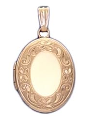 14k Yellow Gold 2 Photo Oval Locket